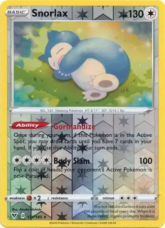 Snorlax, catalogue front