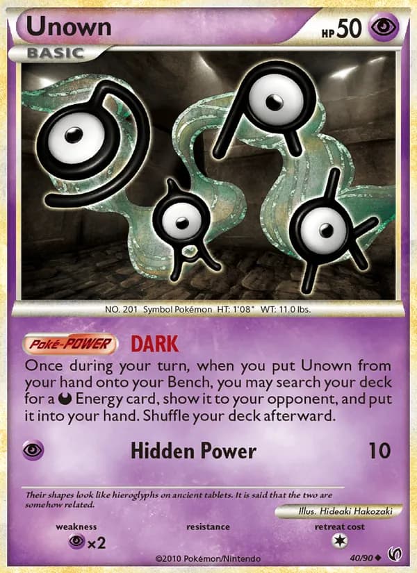 Unown, catalogue front