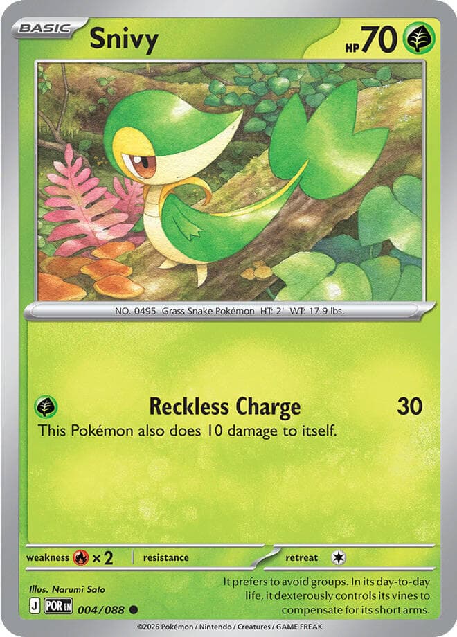 Snivy, catalogue front