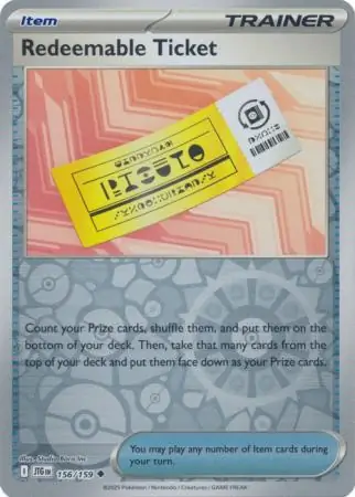 Redeemable Ticket, catalogue front