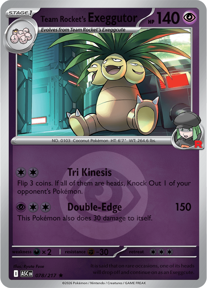 Team Rocket's Exeggutor, catalogue front