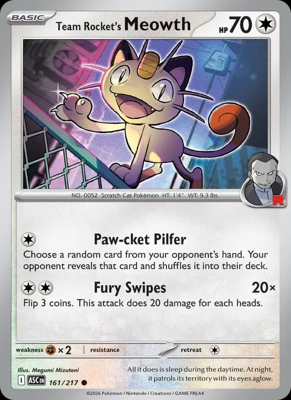 Team Rocket's Meowth, catalogue front