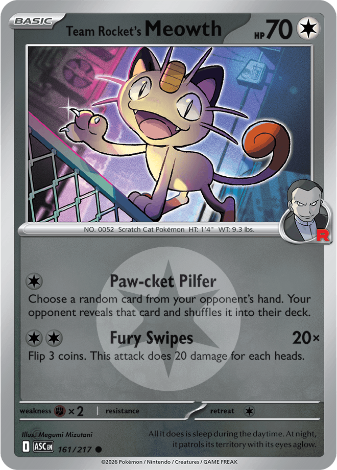 Team Rocket's Meowth, catalogue front