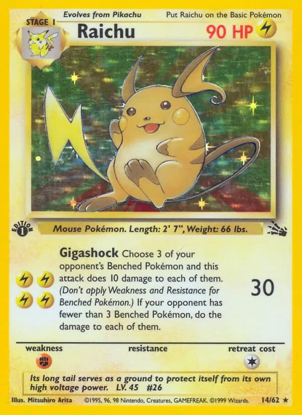 Raichu, catalogue front
