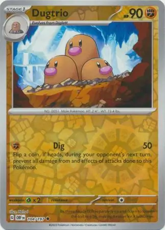 Dugtrio, catalogue front