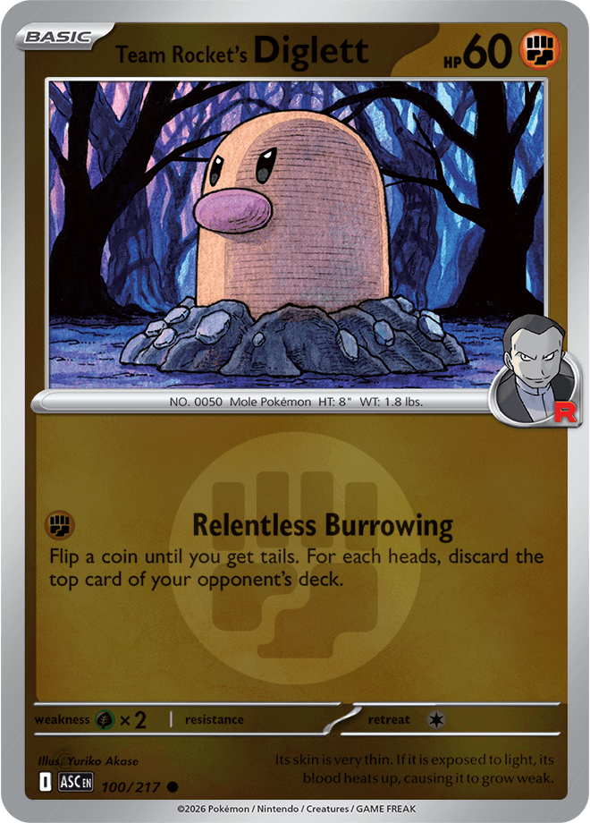 Team Rocket's Diglett, catalogue front