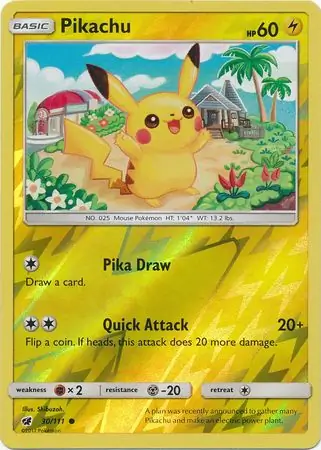 Pikachu, catalogue front