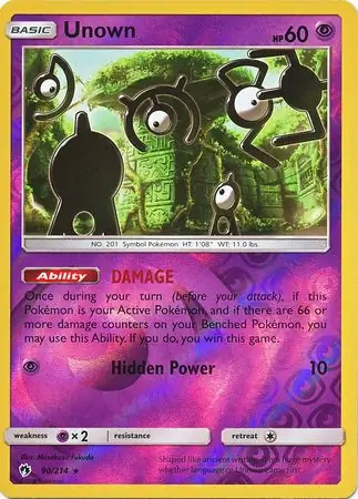 Unown, catalogue front