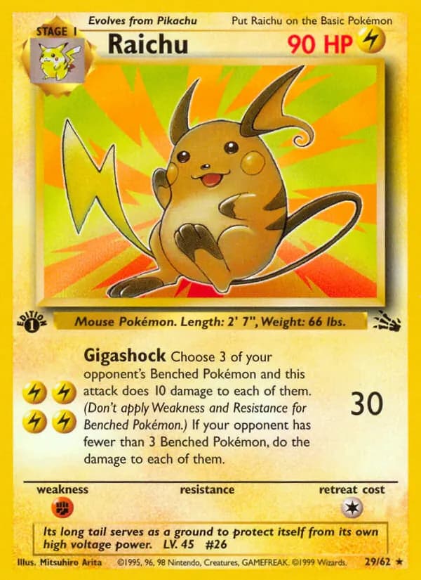 Raichu, catalogue front