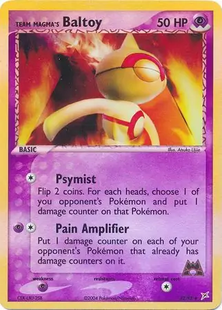 Team Magma's Baltoy, catalogue front