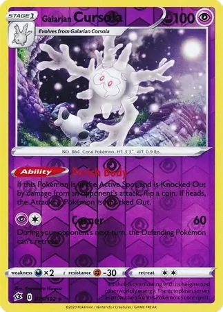 Galarian Cursola, catalogue front