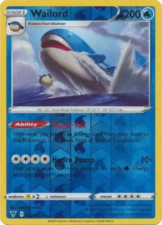 Wailord, catalogue front