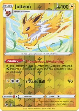 Jolteon, catalogue front