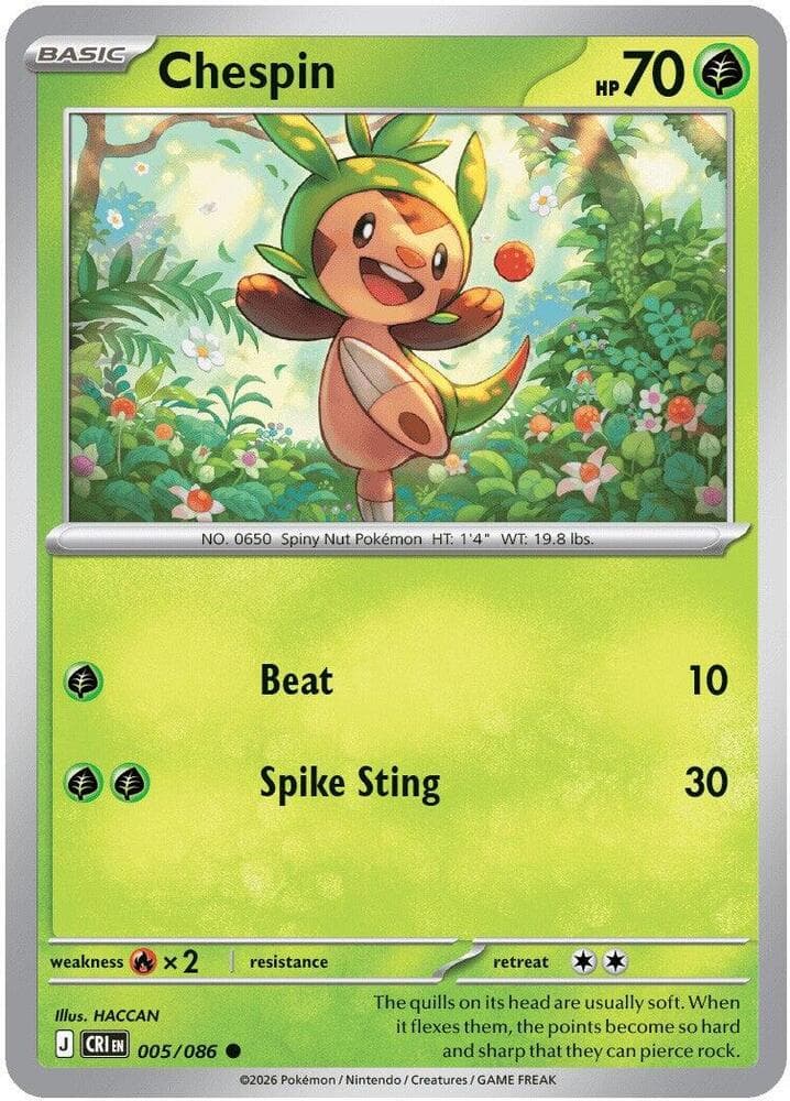 Chespin, catalogue front