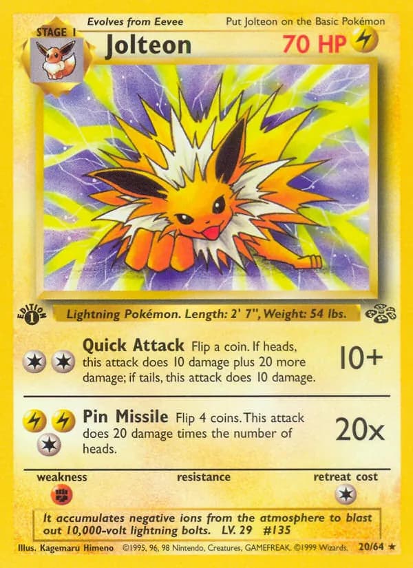 Jolteon, catalogue front