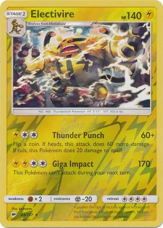 Electivire, catalogue front