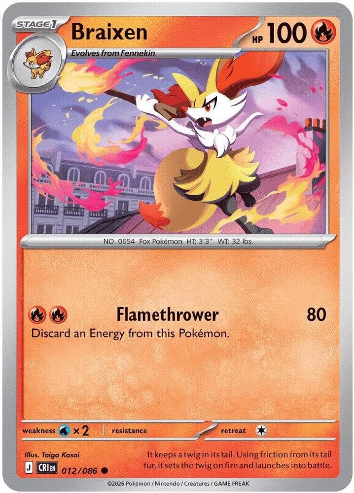 Braixen, catalogue front