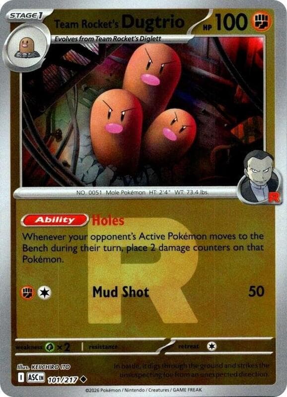Team Rocket's Dugtrio, catalogue front