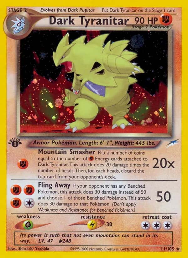 Dark Tyranitar, catalogue front