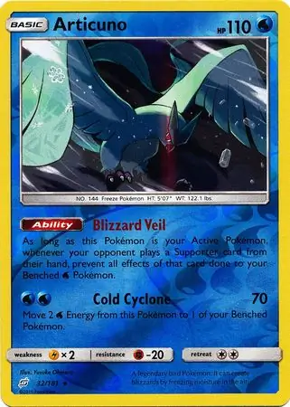 Articuno, catalogue front