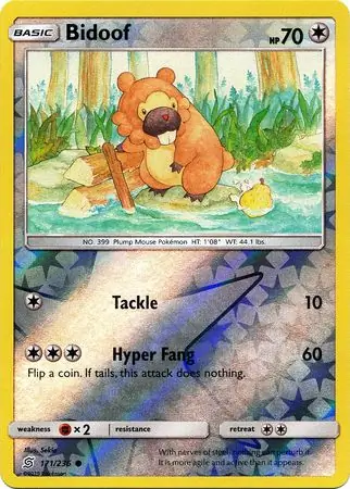 Bidoof, catalogue front