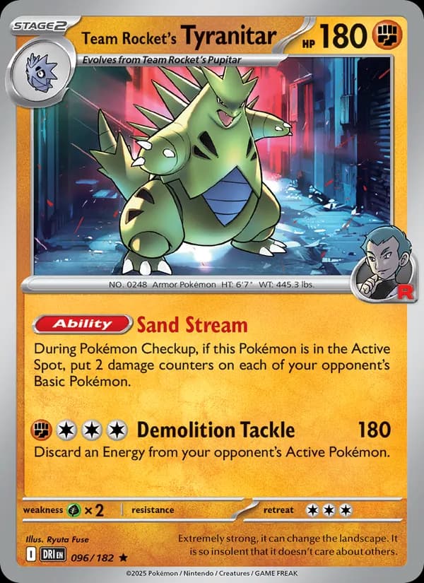 Team Rocket's Tyranitar, catalogue front