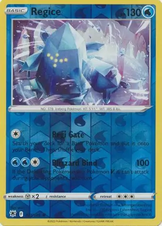 Regice, catalogue front