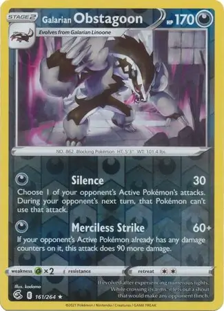 Galarian Obstagoon, catalogue front