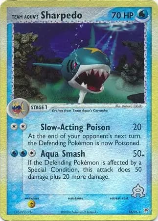 Team Aqua's Sharpedo, catalogue front
