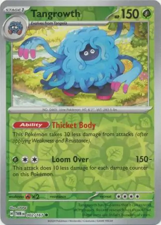 Tangrowth, catalogue front