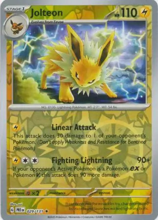 Jolteon, catalogue front