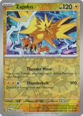 Zapdos, catalogue front