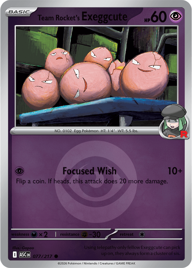 Team Rocket's Exeggcute, catalogue front