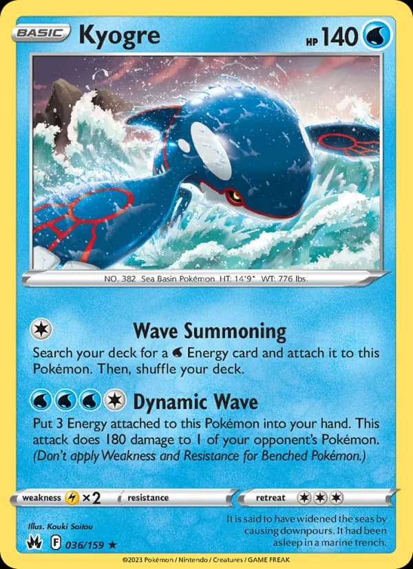 Kyogre, catalogue front