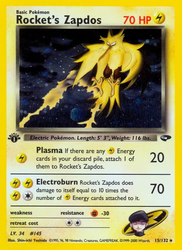 Rocket's Zapdos, catalogue front