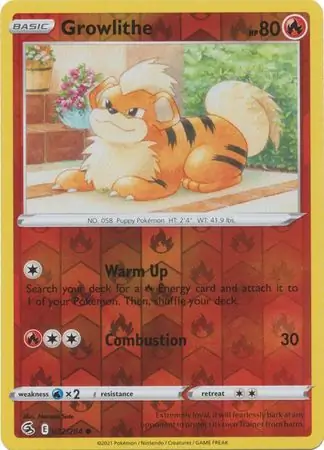 Growlithe, catalogue front