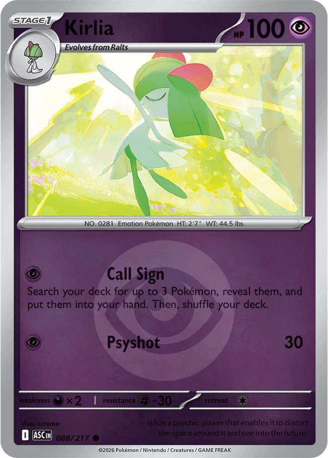 Kirlia, catalogue front