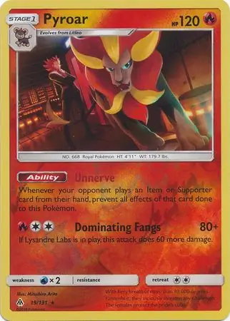 Pyroar, catalogue front