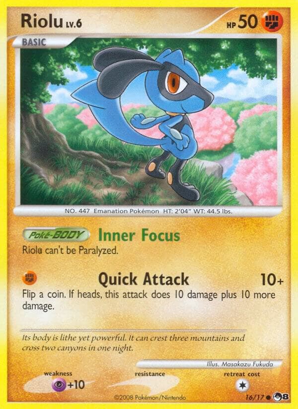 Riolu, catalogue front