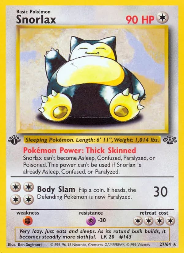 Snorlax, catalogue front