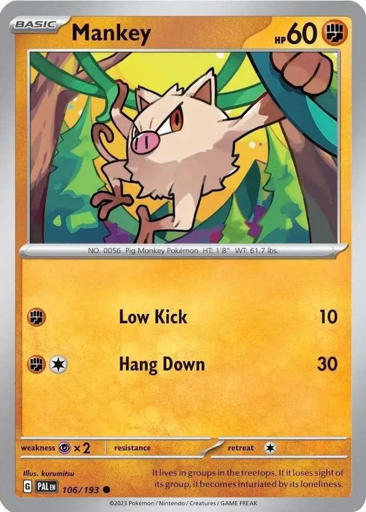 Mankey, catalogue front