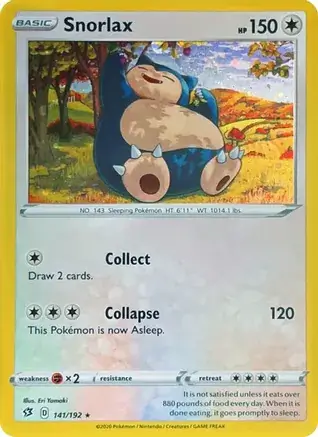 Snorlax, catalogue front