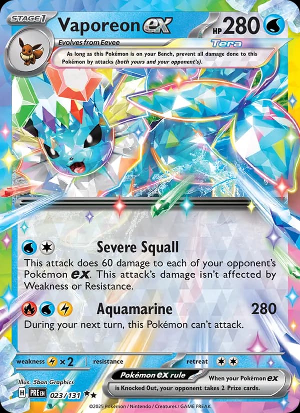 Vaporeon ex, catalogue front