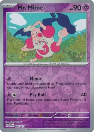 Mr. Mime, catalogue front