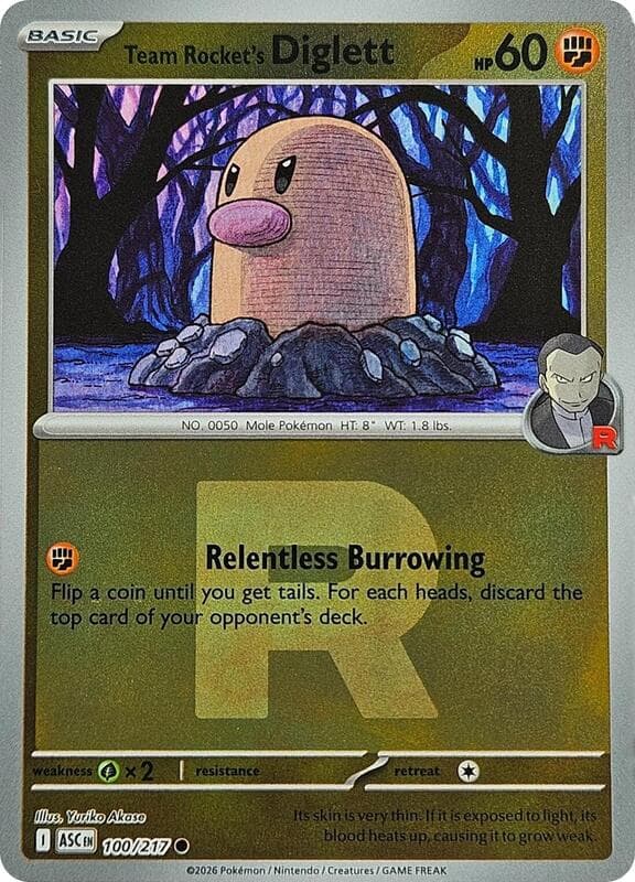 Team Rocket's Diglett, catalogue front