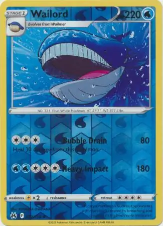 Wailord, catalogue front