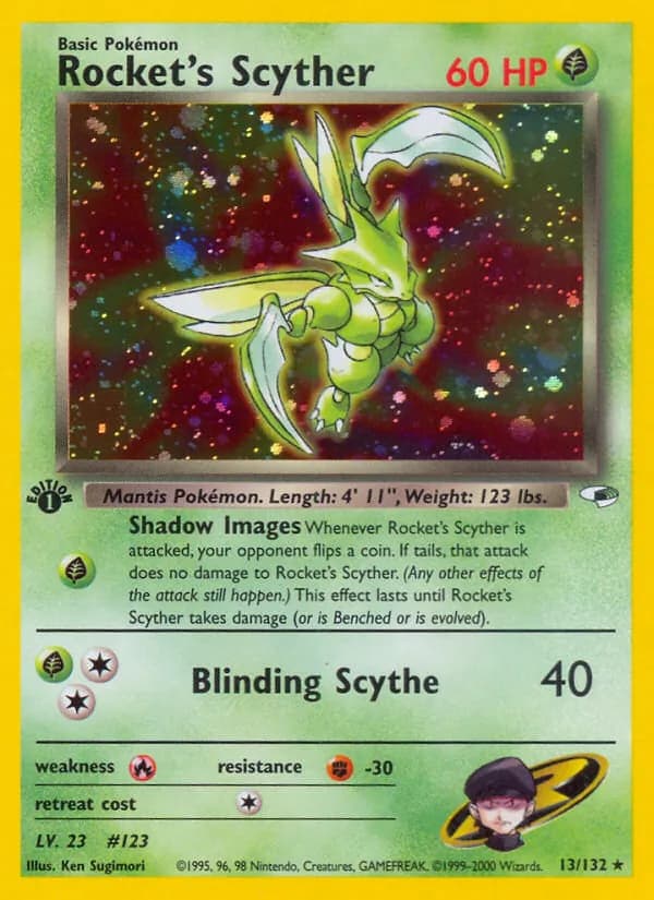 Rocket's Scyther, catalogue front