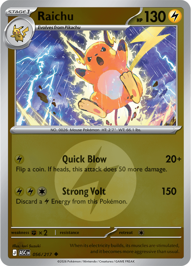 Raichu, catalogue front