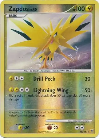 Zapdos, catalogue front