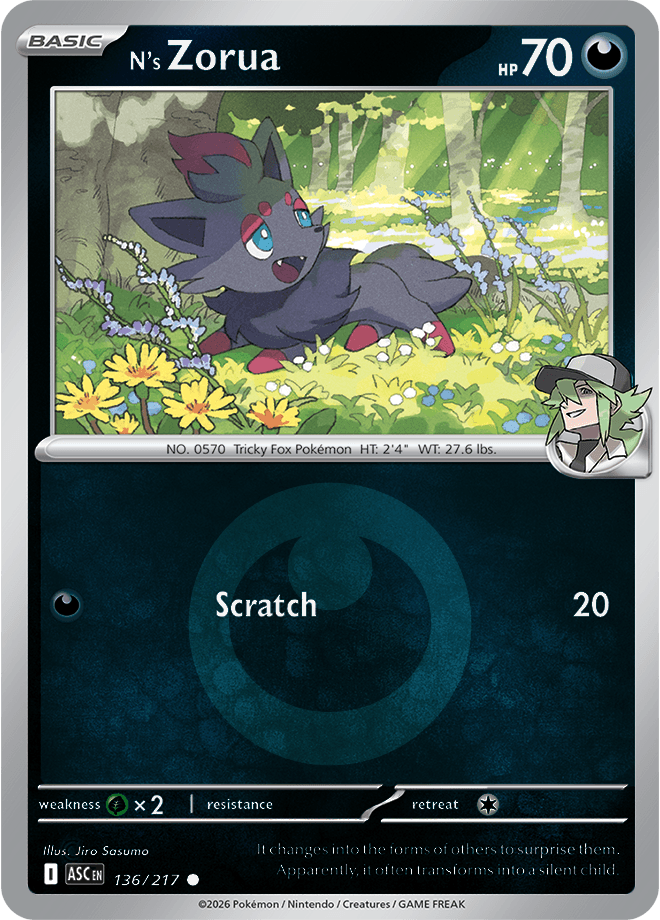 N's Zorua, catalogue front